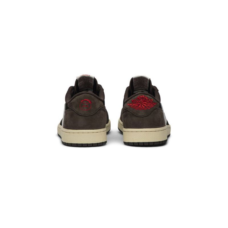 Air Jordan 1 Travis Scott Low Svart Brun Rød Beige Herresko
