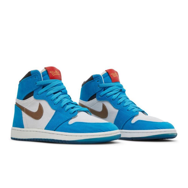 Air Jordan 1 Twix The Shoe Surgeon Høy Blå Hvit Svart Brun Herresko