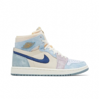 Air Jordan 1 Zoom cmft Blå Beige Marine Hvit Herresko