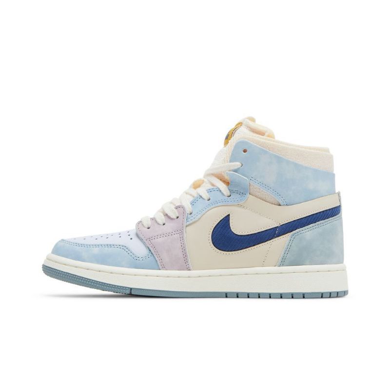 Air Jordan 1 Zoom cmft Blå Beige Marine Hvit Herresko
