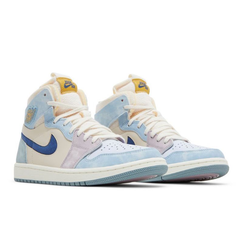 Air Jordan 1 Zoom cmft Blå Beige Marine Hvit Herresko