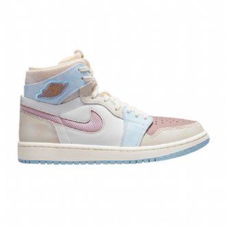 Air Jordan 1 Zoom Air Comfort Høy Rosa Hvit Blå Damesko