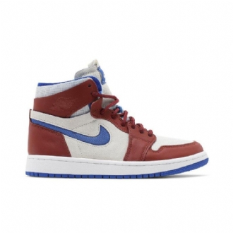 Air Jordan 1 Zoom Comfort Hvit Bordeaux Blå Damesko