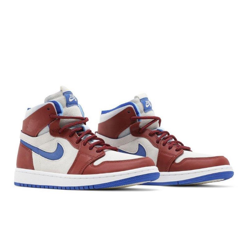 Air Jordan 1 Zoom Comfort Hvit Bordeaux Blå Damesko