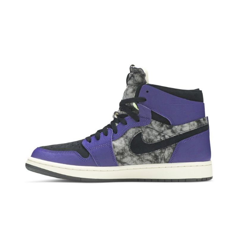 Air Jordan 1 Zoom Comfort Lilla Grå Svarte Herresko