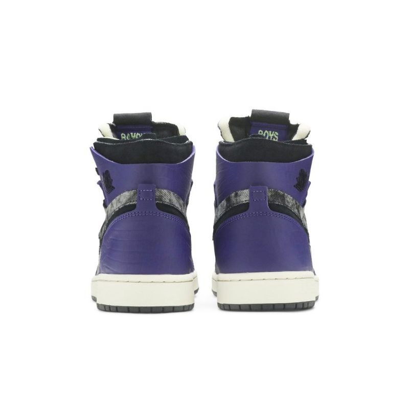 Air Jordan 1 Zoom Comfort Lilla Grå Svarte Herresko