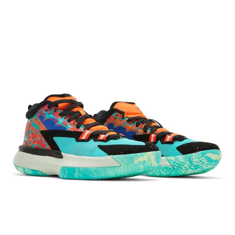 Air Jordan Zion 1 Grønn Oransje Svart Blå Herresko