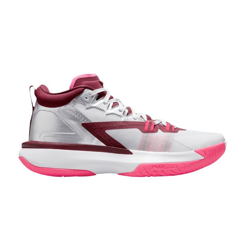 Air Jordan Zion 1 Pf Hvit Rosa Rød Sølv Herresko