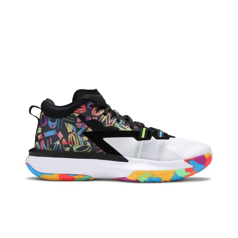 Air Jordan Zion 1 Pf Svart Hvit Flerfarget Herresko