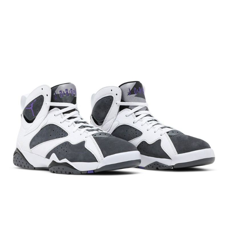 Air Jordan 7 Retro Hvit Grå Lilla Herresko
