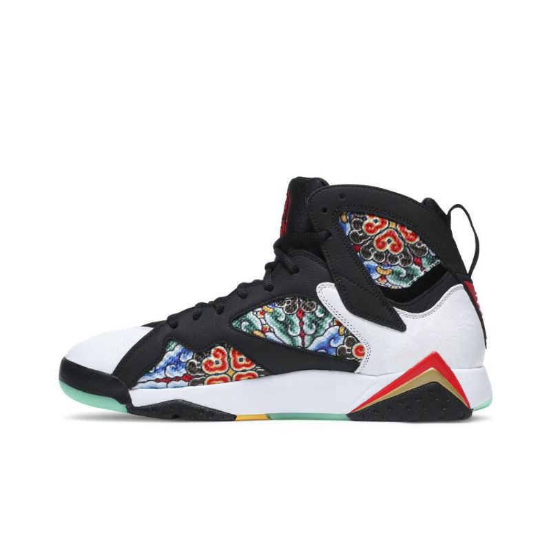 Air Jordan 7 Retro Hvit Rød Svart Gull Herresko