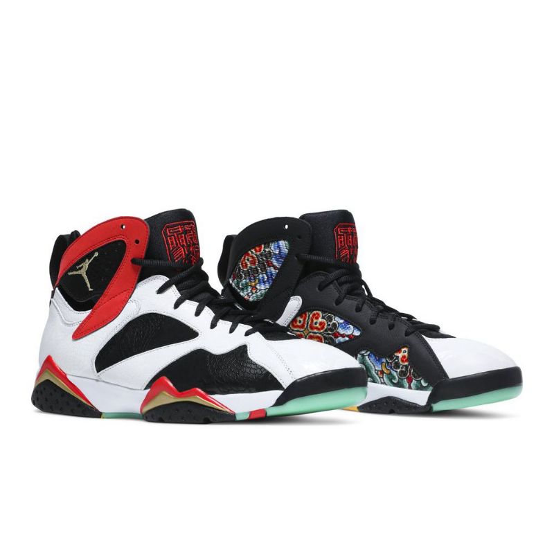 Air Jordan 7 Retro Hvit Rød Svart Gull Herresko