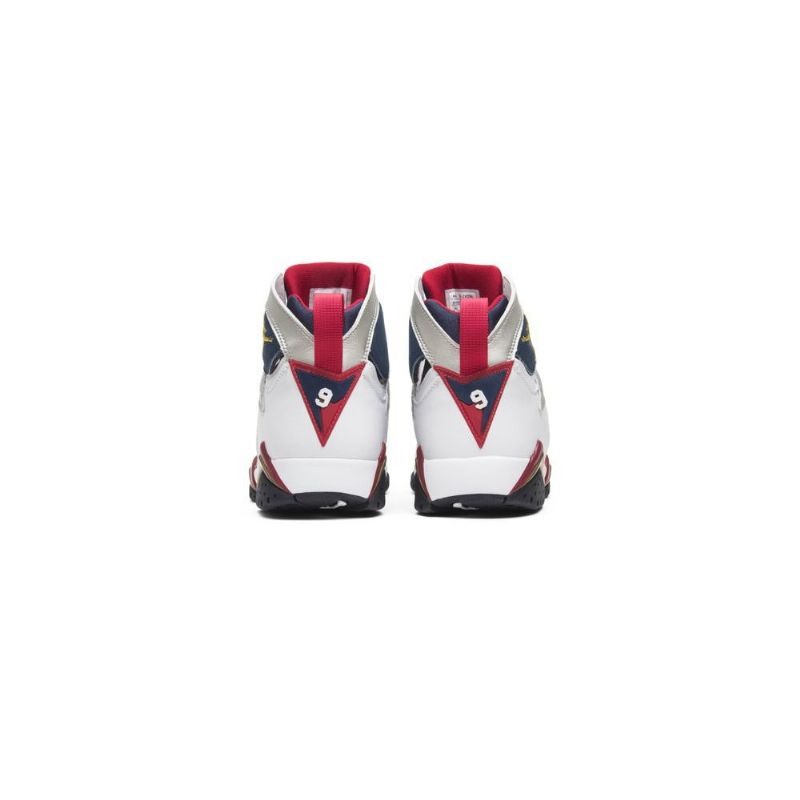 Air Jordan 7 Retro Hvitt Gull Marineblå Rød Herresko