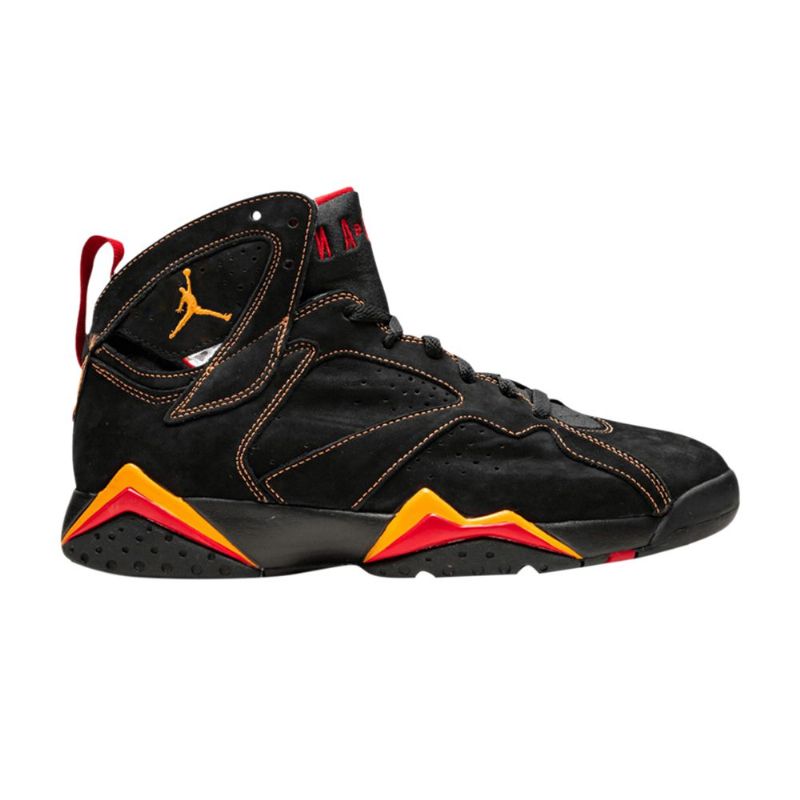 Air Jordan 7 Retro Svart Oransje Rød Herresko