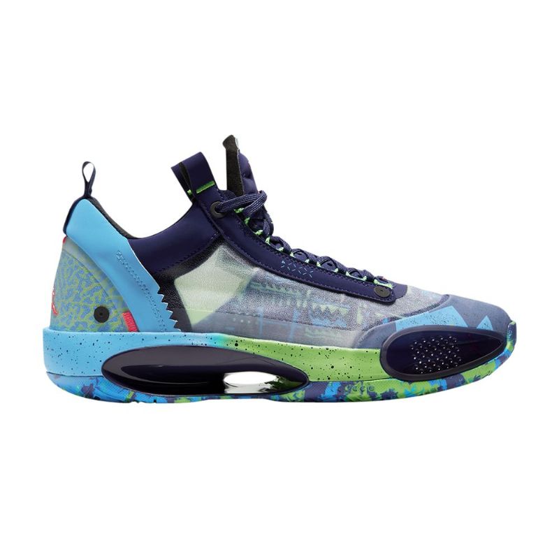 Air Jordan 34 Lav Lilla Grønn Blå Grå Herresko