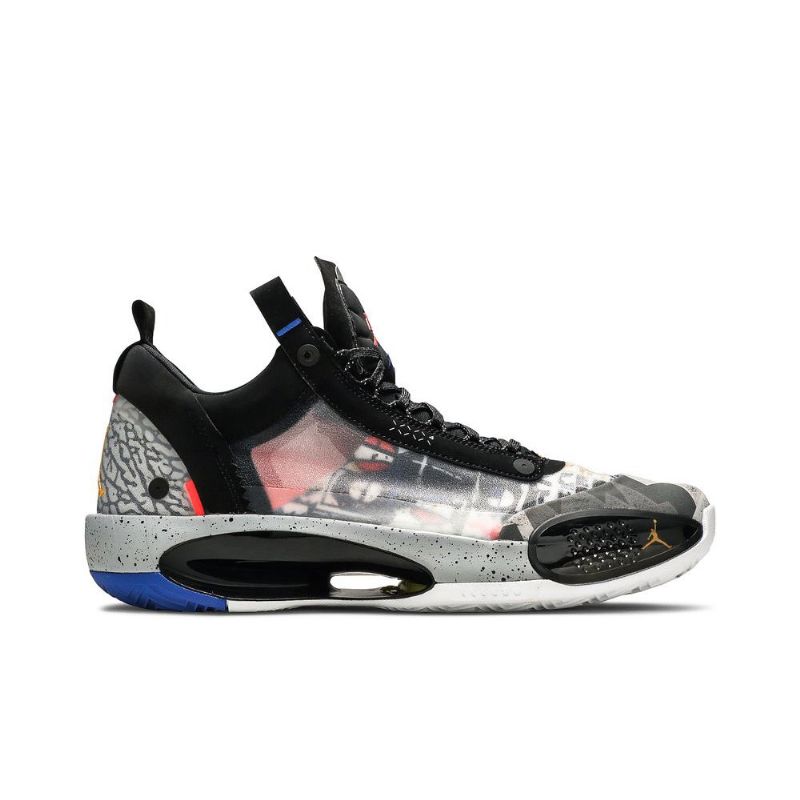 Air Jordan 34 Lav Pf Svart Oransje Grå Herresko