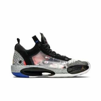 Air Jordan 34 Lav Pf Svart Oransje Grå Herresko