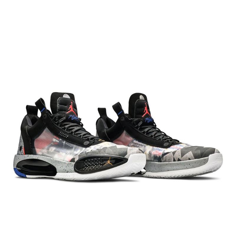 Air Jordan 34 Lav Pf Svart Oransje Grå Herresko
