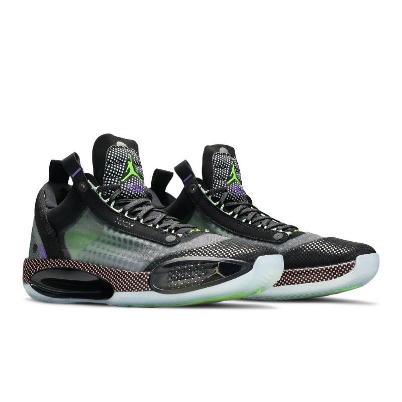 Air Jordan 34 Lav Svart Hvit Grønn Rosa Herresko