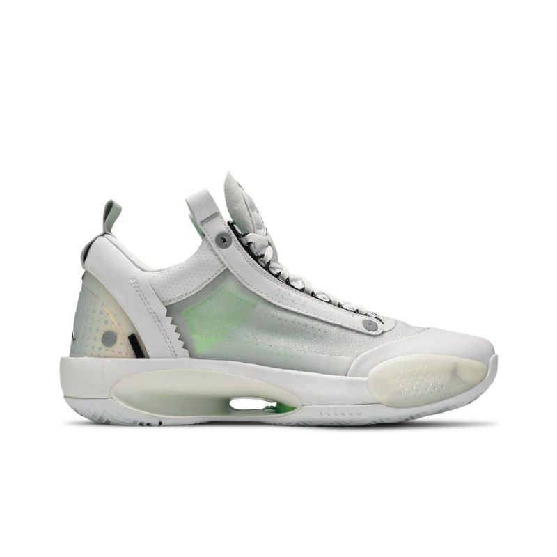 Air Jordan 34 Low Hvit Sølv Herresko