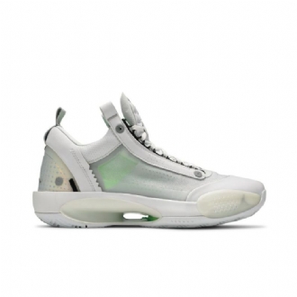 Air Jordan 34 Low Hvit Sølv Herresko