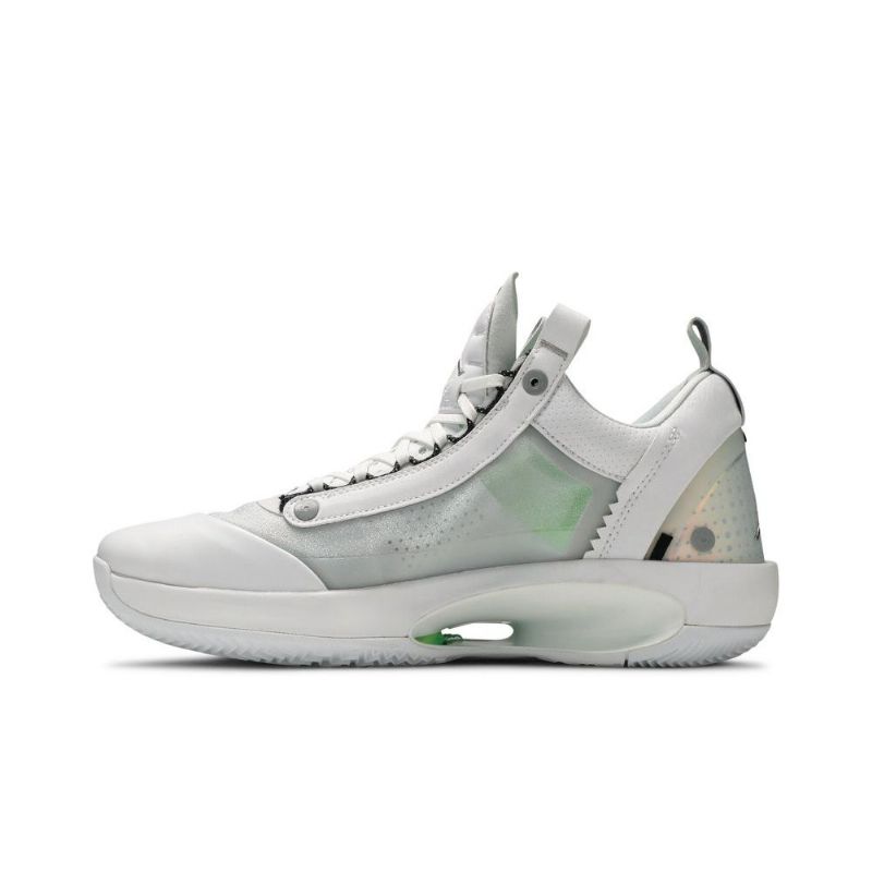 Air Jordan 34 Low Hvit Sølv Herresko