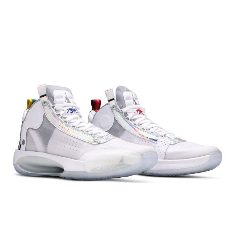 Air Jordan 34 Pf Hvit Sølv Herresko