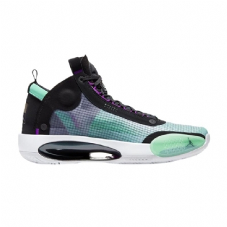 Air Jordan 34 Pf Svart Turkis Lilla Blå Herresko