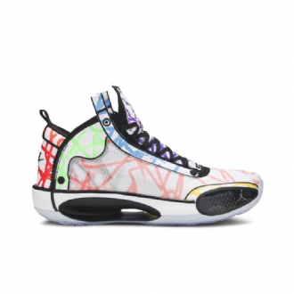 Air Jordan 34 Zion Williamson Hvite Flerfargede Herresko
