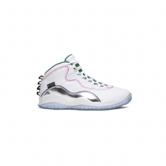 Air Jordan 10 Retro Hvit Sølvgrønne Herresko