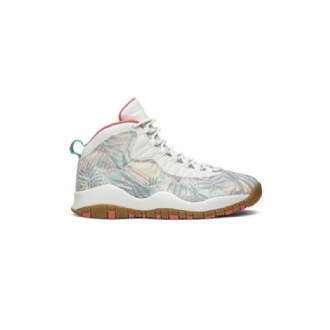 Air Jordan 10 Retro Hvite Flerfargede Herresko