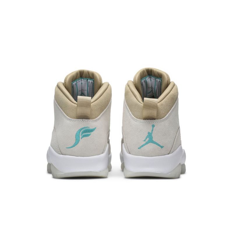Air Jordan 10 Solely Retro Hvit Grønn Herresko
