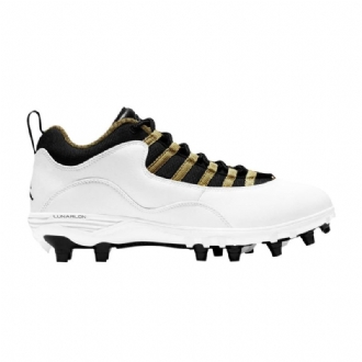 Air Jordan 10 Td Low Hvit Svart Gull Herresko
