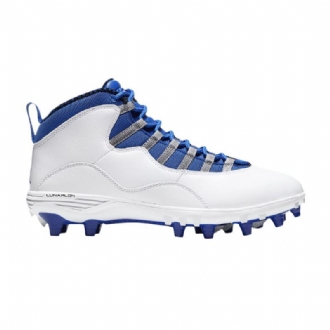 Air Jordan 10 Td Mid Hvit Grå Blå Herresko