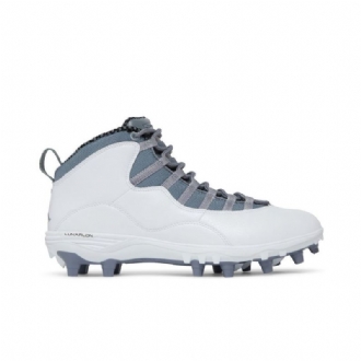 Air Jordan 10 Td Mid Hvit Grå Herresko