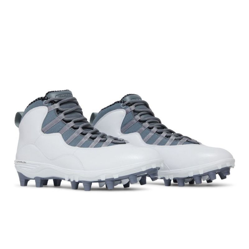 Air Jordan 10 Td Mid Hvit Grå Herresko