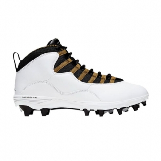 Air Jordan 10 Td Mid Hvit Svart Gull Herresko