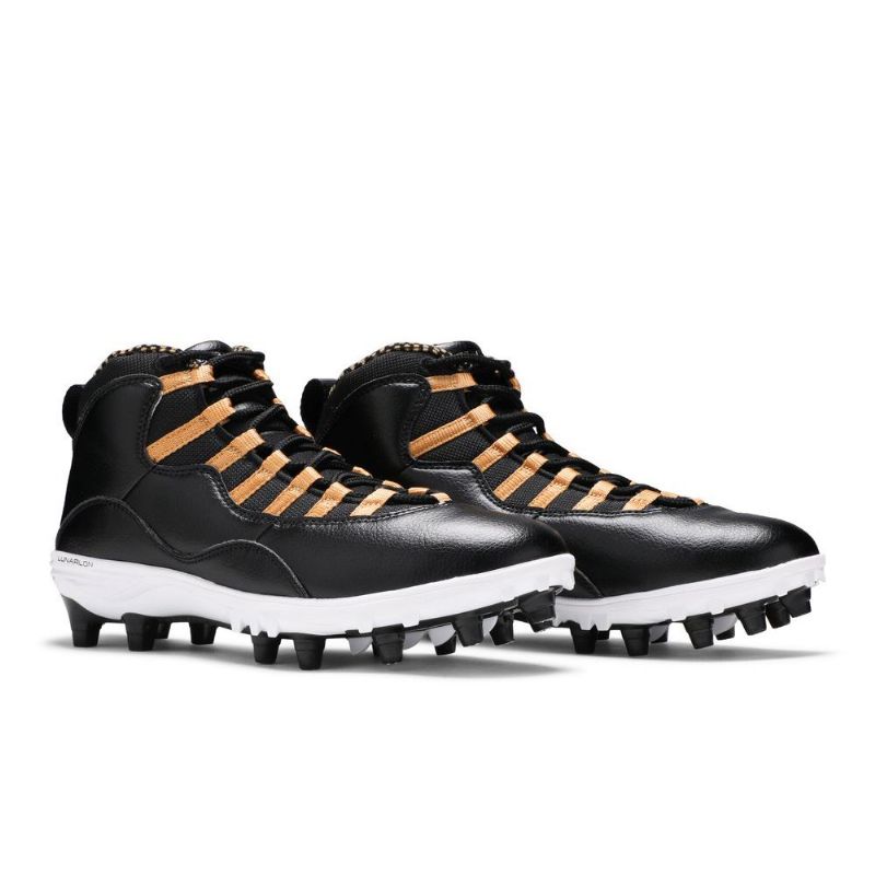Air Jordan 10 Td Mid Svart Gull Hvit Herresko