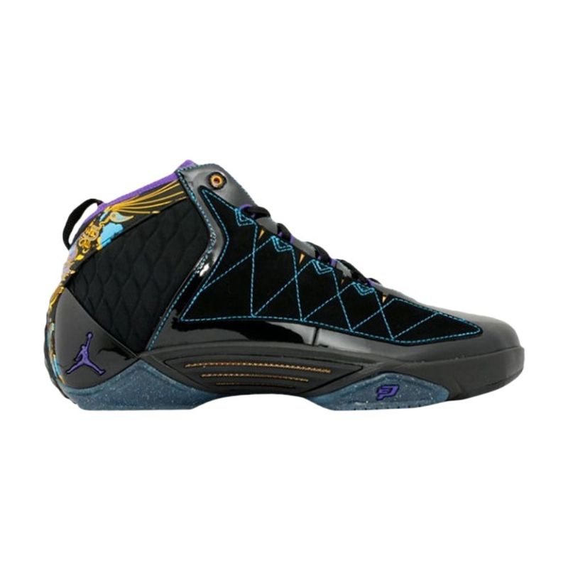 Air Jordan Cp3 Cp3.ii Svart Lilla Blå Gul Herresko