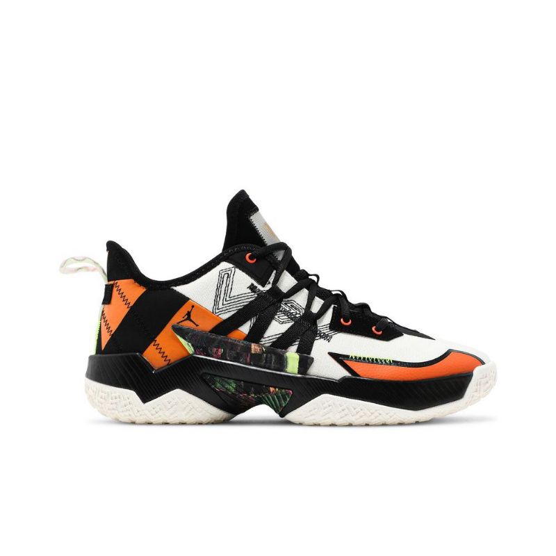 Air Jordan Westbrook One Take 2 Hvite Sorte Oransje Herresko