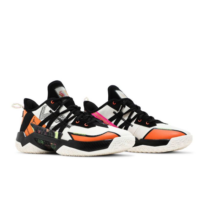 Air Jordan Westbrook One Take 2 Hvite Sorte Oransje Herresko