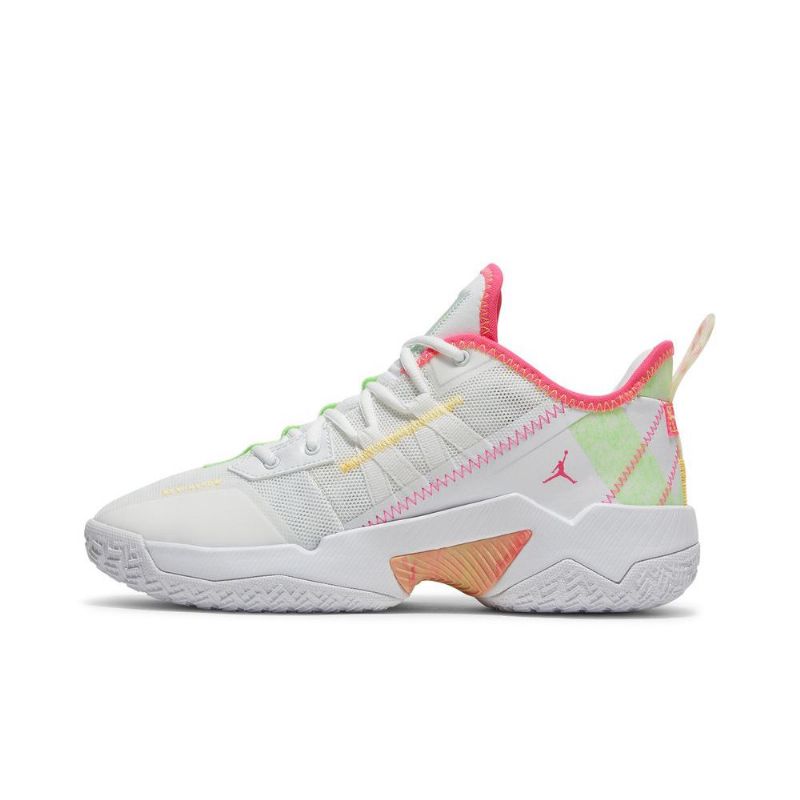 Air Jordan Westbrook One Take 2 Pf Hvit Grønn Gul Rosa Herresko