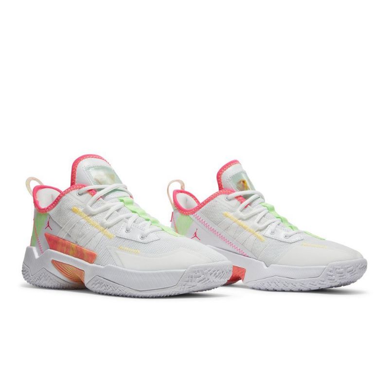 Air Jordan Westbrook One Take 2 Pf Hvit Grønn Gul Rosa Herresko