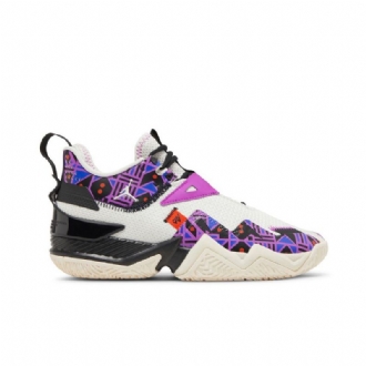 Air Jordan Westbrook One Take Hvit Svart Lilla Herresko