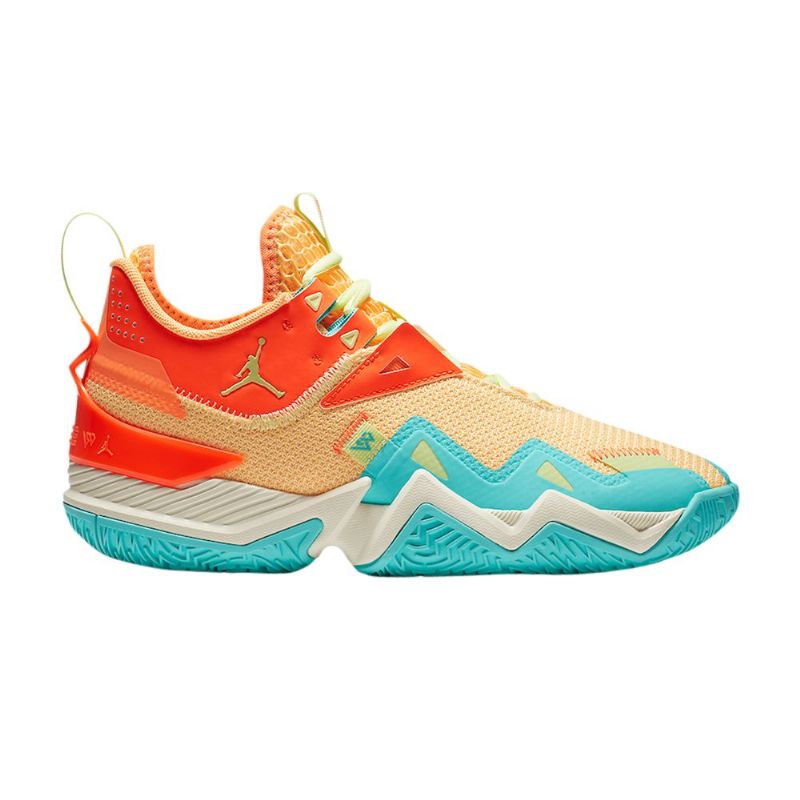 Air Jordan Westbrook One Take Oransje Gull Turkis Herresko