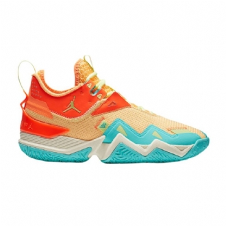Air Jordan Westbrook One Take Oransje Gull Turkis Herresko