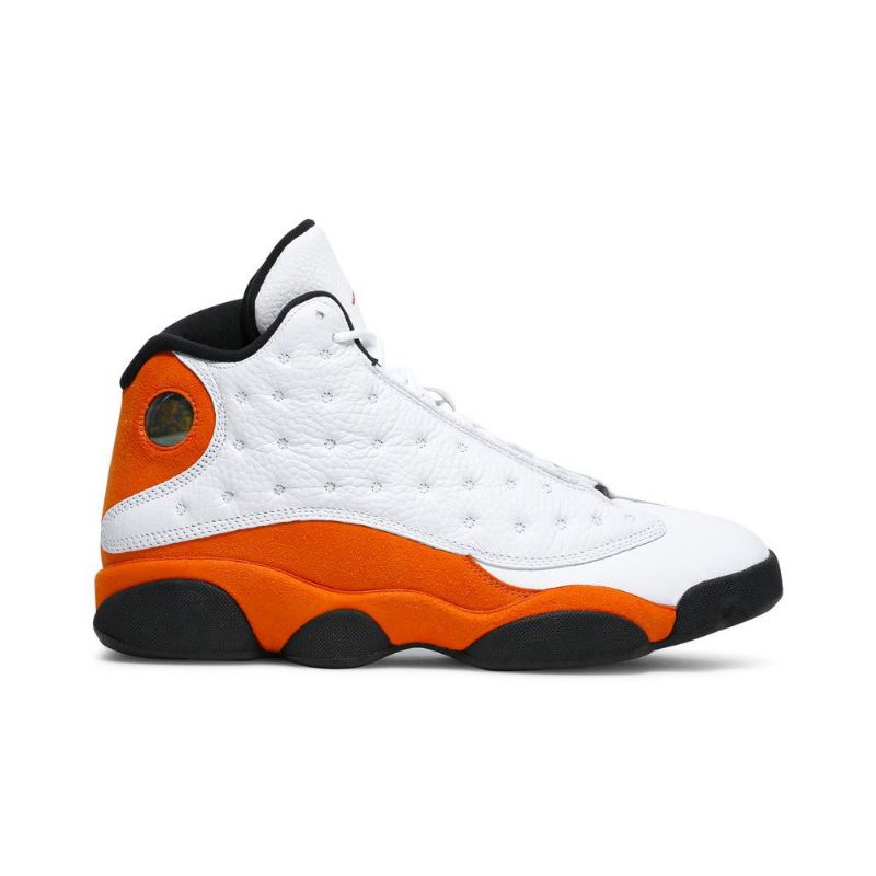 Air Jordan 13 Retro Hvit Oransje Svart Herresko