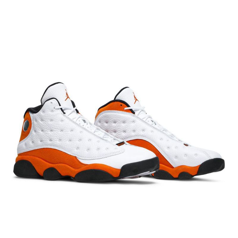 Air Jordan 13 Retro Hvit Oransje Svart Herresko