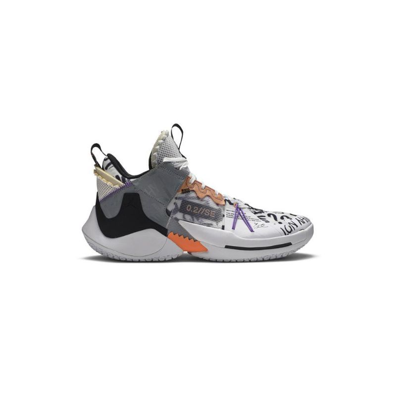 Air Jordan Hvorfor Ikke Zer0.2 Se Hvit Oransje Grå Svart Herresko