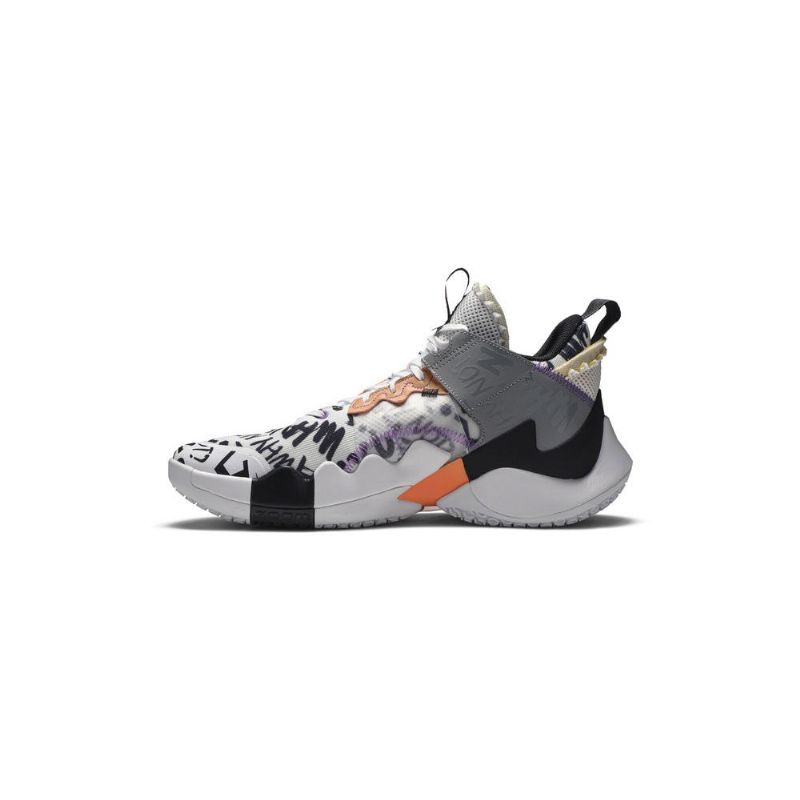 Air Jordan Hvorfor Ikke Zer0.2 Se Hvit Oransje Grå Svart Herresko